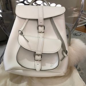 Grafea Snowball White Leather Backpack